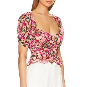 ASTR the Label Nayeli Floral Peplum Top – NWT – Size M – $98 Retail